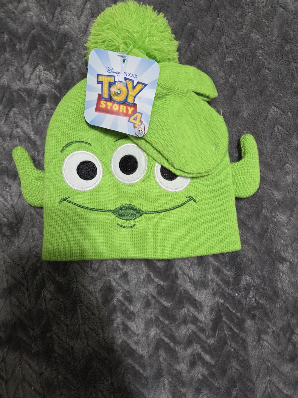 Kohl's Toy Story 4 Three-Eyed Alien Green Knit Hat with Pom Pom And Glove Set